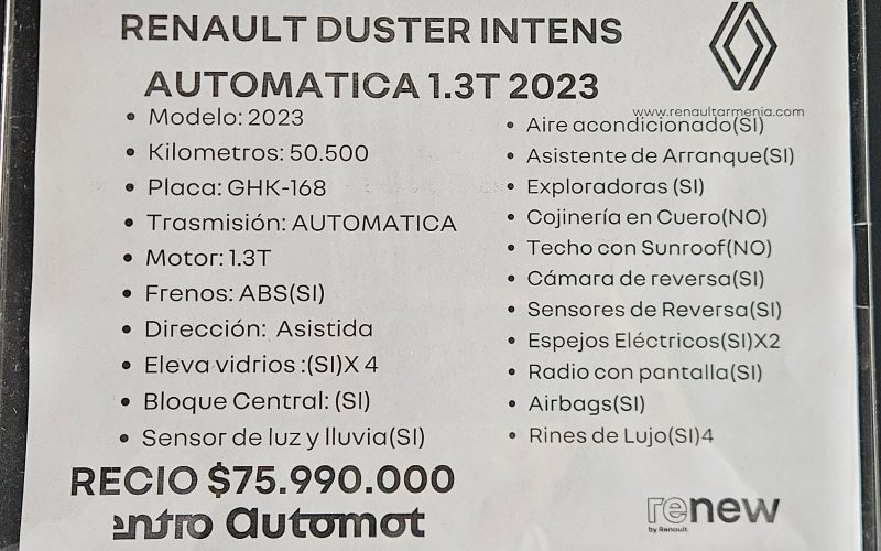 Renault Duster Intens Automatica 1.3T (2023)1